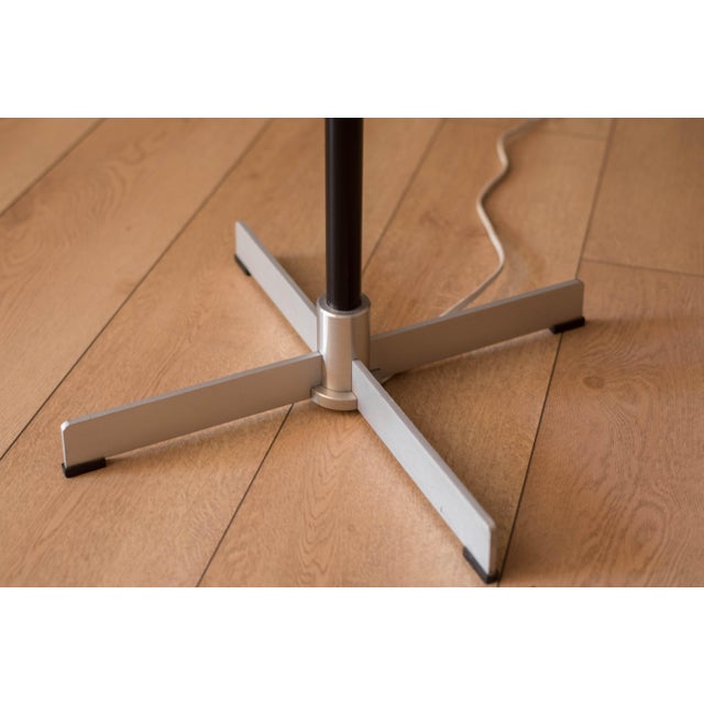 1970s Mid Century Modern Black Metal and Aluminum Floor Lamp For Sale - Image 5 of 11