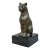 Panther Puma Cougar Cat Bronze Sculpture Statue Figure on Marble Base For Sale