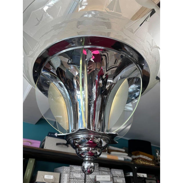 Vintage Art Deco Chandelier, 1930 For Sale - Image 13 of 14