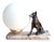 Vintage German Shepherd Table Lamp with Opaline Glass Globe from Tedd, 1930s For Sale