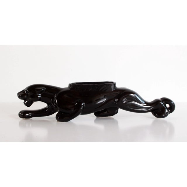 Vintage Mid-Century Pottery Black Panther Lamp / Planter For Sale - Image 9 of 9