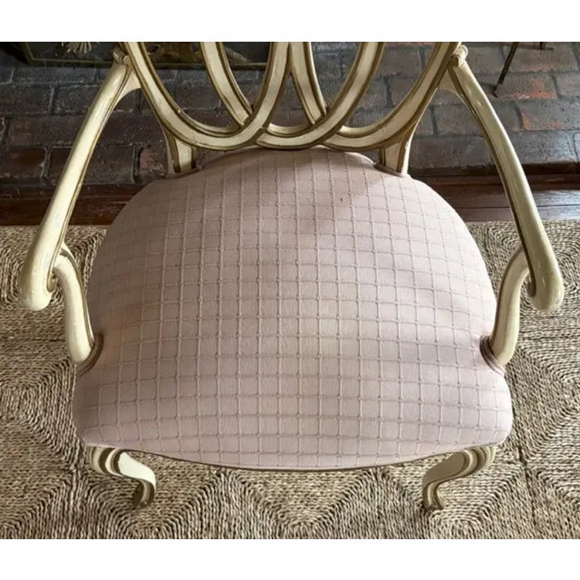 Mid Century French Style Ribbon Back Arm Chair For Sale - Image 10 of 10