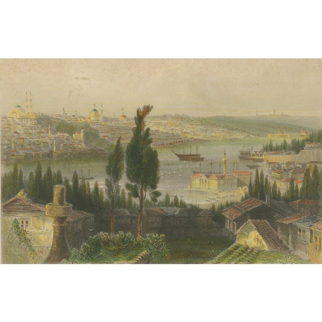 After Bartlett, Bosporus Harbor View from Pera, 1839, Engraving For Sale - Image 4 of 10