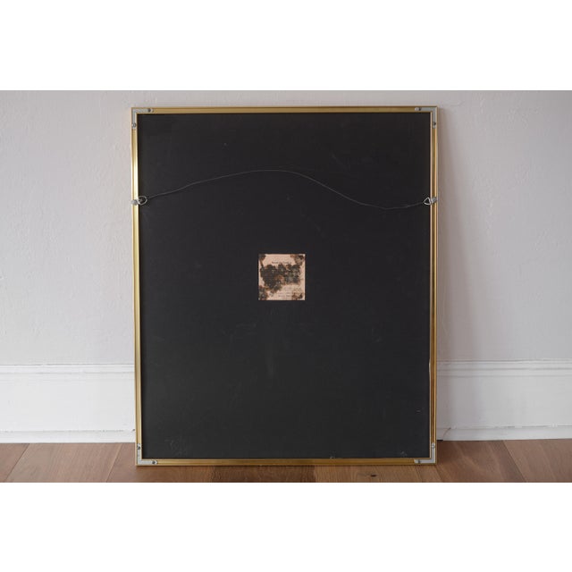 Vintage Art Nouveau Style Michelle Emblem Metallic Gold Foil Rose Nymph Framed Art For Sale - Image 13 of 13