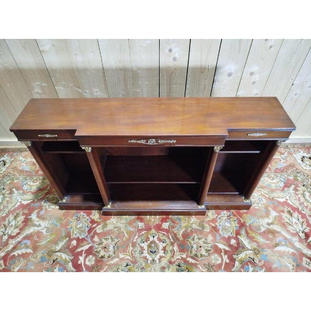 Traditional Low Empire Style Mahogany Bookcase For Sale - Image 3 of 11