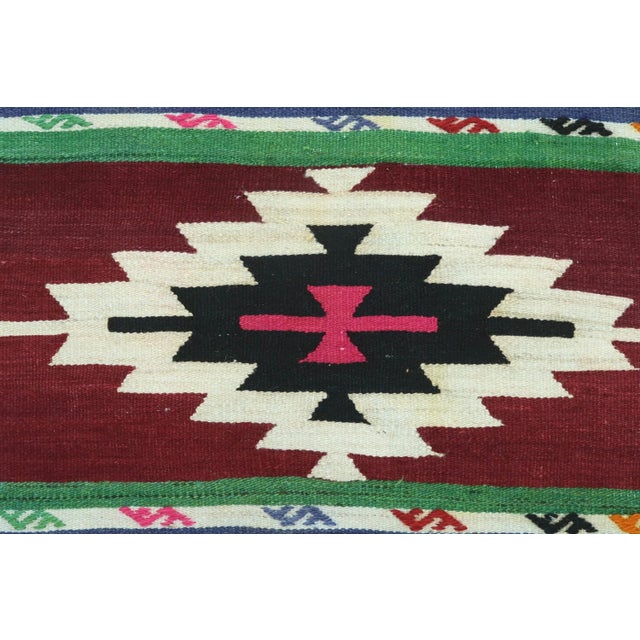 1980s Colorful Milet Nomad's Kilim Runner Rug For Sale - Image 9 of 13