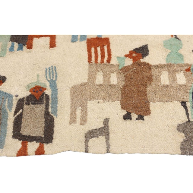 Ramses Wissa Wassef Vintage Egyptian Kilim Tapestry Rug - 02'07 X 04'08 For Sale - Image 4 of 9