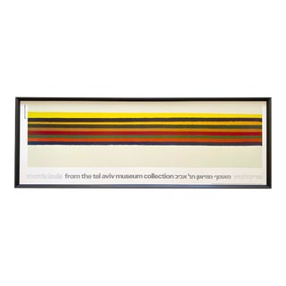 Morris Louis Vintage 1985 Lithograph Print Mid Century Modernist Framed Abstract Expressionist Museum Poster " Stripes " 1962 For Sale