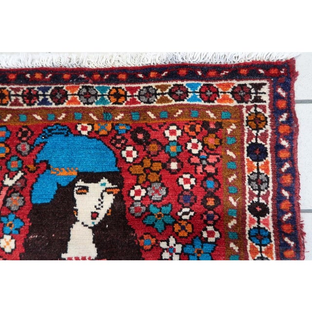 1970s, Handmade Vintage Persian Hamadan Rug 2.3' X 2.9' For Sale - Image 10 of 11