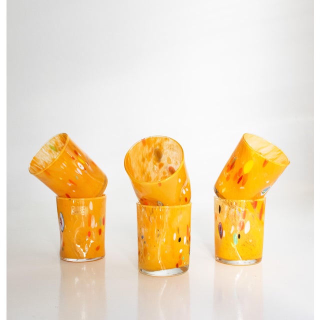 Yellow Firenze Drinking Set by Vestidello Luke, Set of 6 For Sale - Image 8 of 18