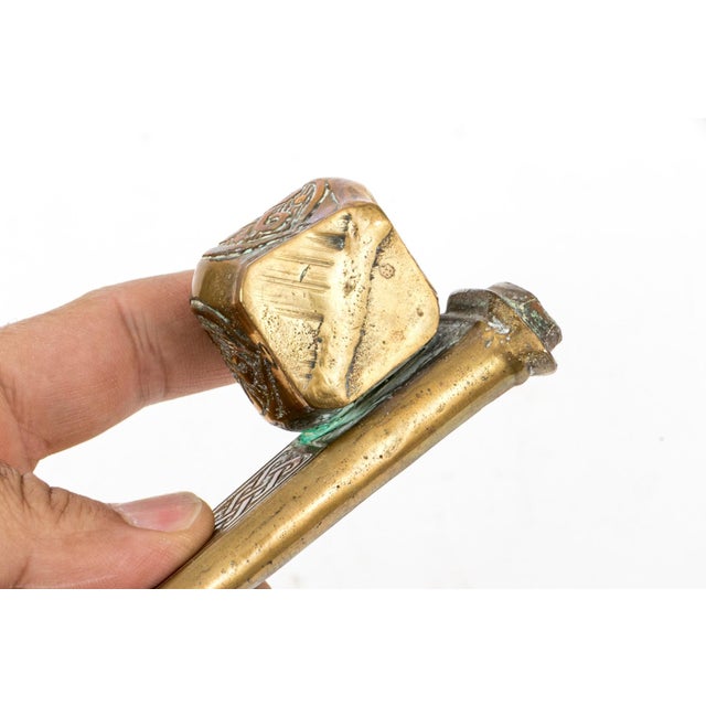 19th Century Antique Middle Eastern Brass Scribe’s Inkwell Qalamdan For Sale In New York - Image 6 of 6