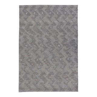 Geometric Scandinavian Flat-Weave Rug in Gray by Keivan Woven Arts 3'2 X 4'10 For Sale