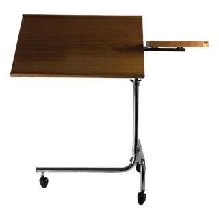 1970s Danecastle ApS Danish Modern Teak and Chrome Adjustable Reading Tray Table Stand - 1 Piece For Sale