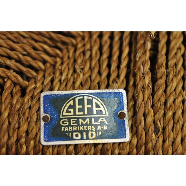 Mid 20th Century Mid 20th Century Vintage Gefa Gemla Mid Century Swedish Modern Ladderback Rush Seat Side Chair For Sale - Image 5 of 11