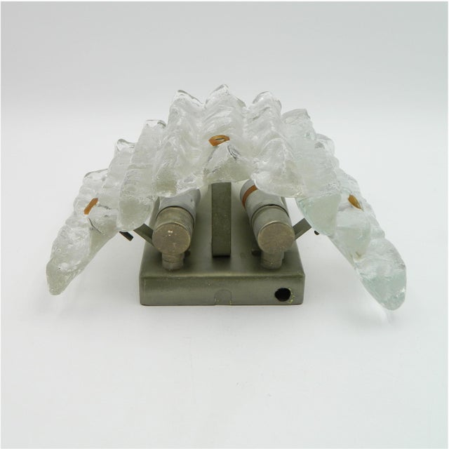 Vintage Ice Glass Wall Light by J. T. Kalmar, Vienna, Austria, 1970s For Sale - Image 9 of 13
