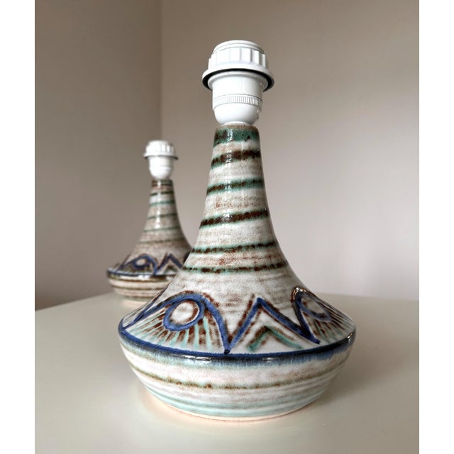 Mid-Century Modern Mid-Century Stoneware Table Lamps from Søholm Stentøj, Denmark, 1960s, Set of 2 For Sale - Image 3 of 8