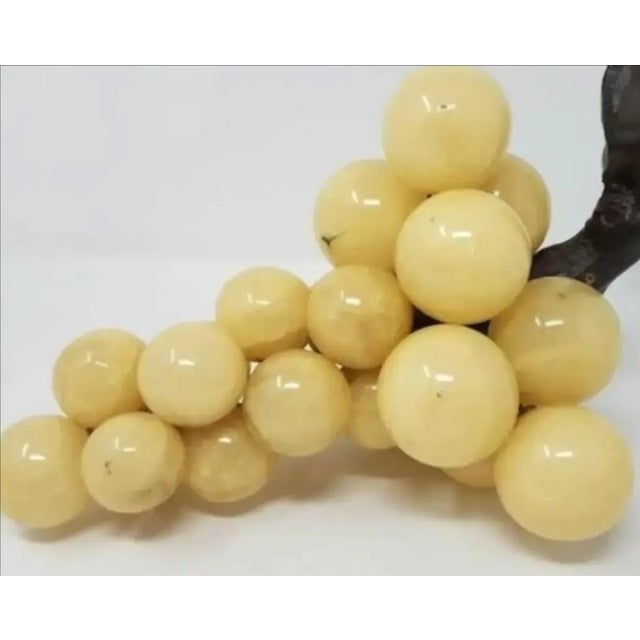 For your consideration. . . Fabulous large alabaster grape cluster, handmade in Italy, circa 1950's. The alabaster grapes...