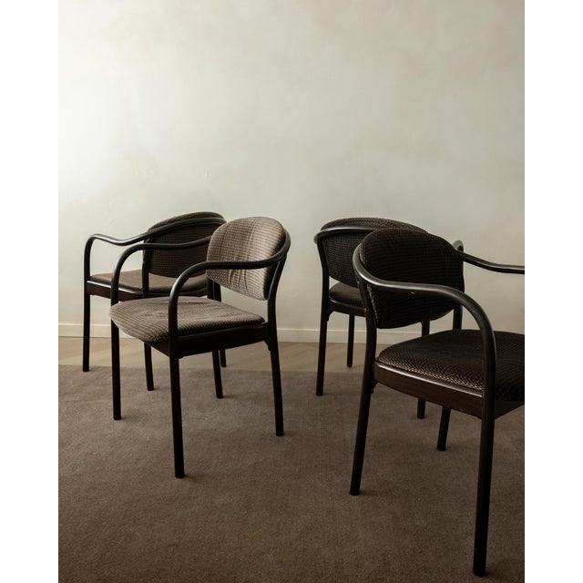 A vintage set of 4 thonet 235 f bentwood dining armchairs, designed by hartmut lohmeyer for thonet and produced in...