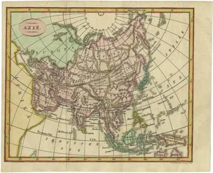 Small Antique Map of the Asian Continent, 1841