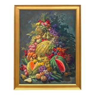 2004 Acrylic on Canvas Still Life Painting of Fruit by Alain Le Chatelier For Sale