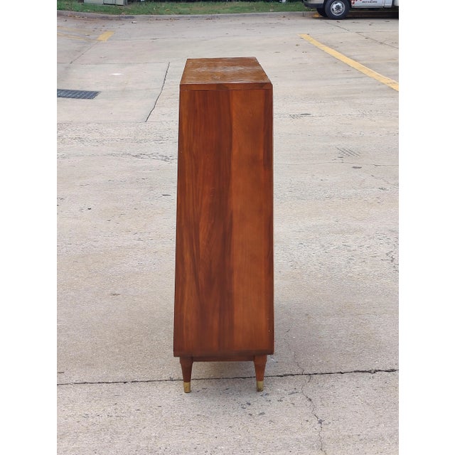 Brown Mid 20th Century Mid Century Hardwood Bookcase With Two Shelve For Sale - Image 8 of 10