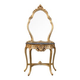 Example of Console Table With Mirror Set