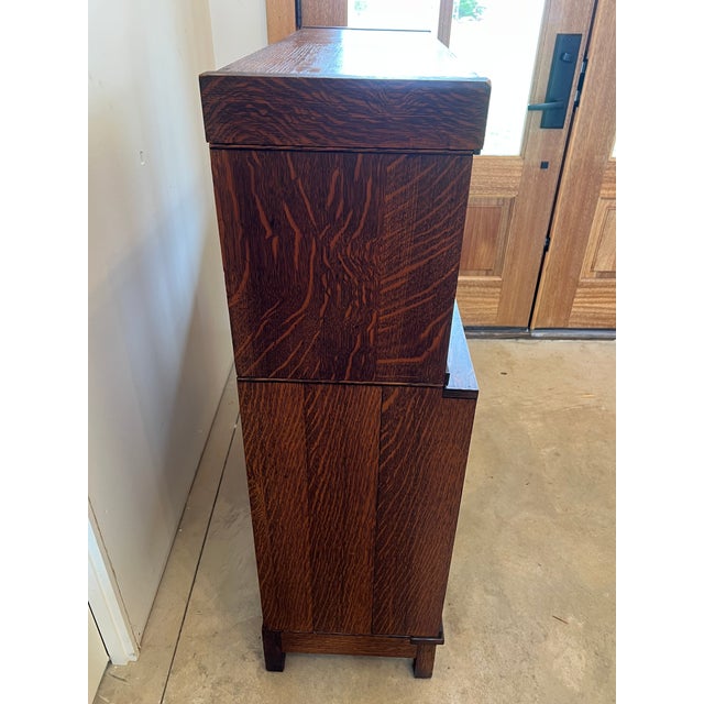 Antique Danner Two Stack Oak Book Case For Sale - Image 4 of 10