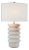 Kelly Wearstler by Visual Comfort Signature Onda Medium Table Lamp in Alabaster with Linen Shade For Sale