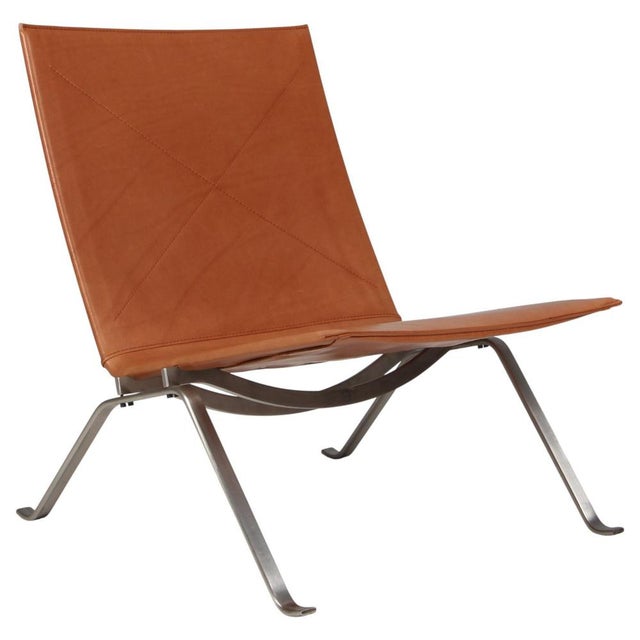 Tan PK22 Lounge Chair attributed to Poul Kjærholm for Fritz Hansen, 1970s For Sale - Image 8 of 8