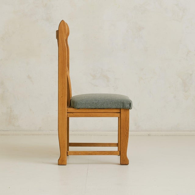 French Oak Accent Chair in the Manner of Guillerme et Chambron, 1960s For Sale - Image 11 of 18