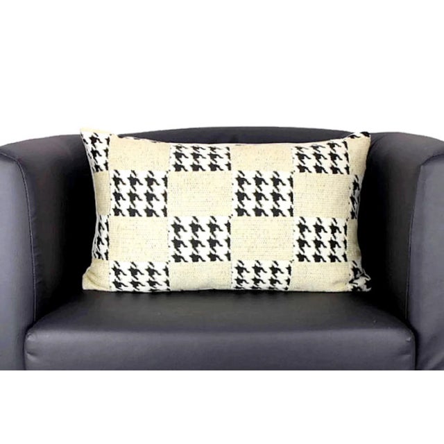 Mid-Century Modern Classic Houndstooth & Checkered Lumbar Pillow For Sale - Image 3 of 13