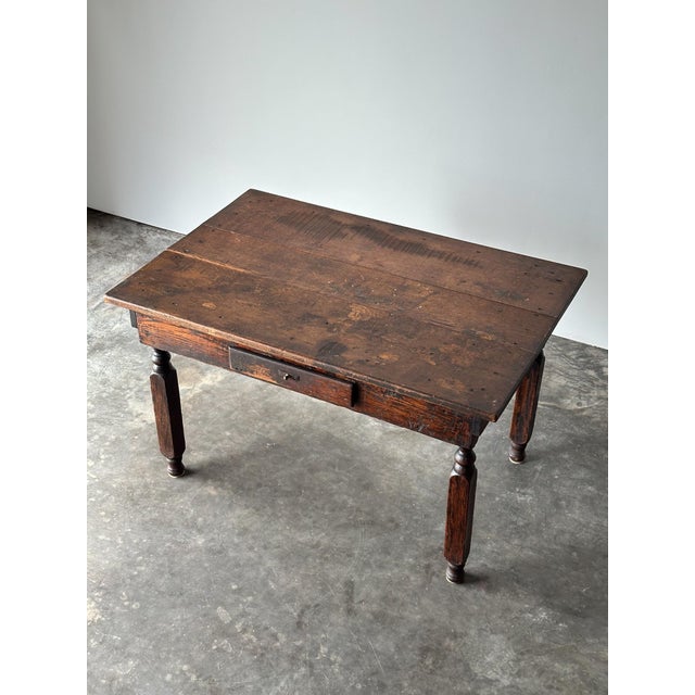 Wood Antique American Country Store Oak General Table, Late 19th Century For Sale - Image 7 of 18