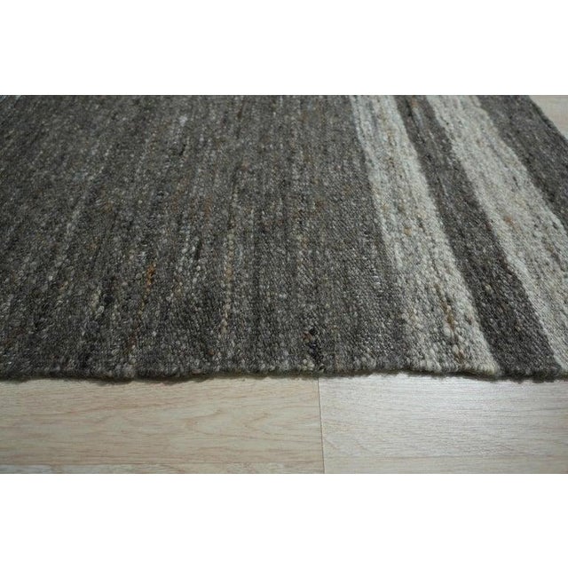6x9 Gray Handwoven Wool Floating Rectangles Geometric Modern Carpet Rug For Sale - Image 4 of 10