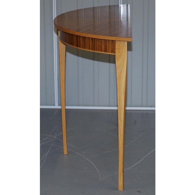 Zebrano Wood Demi-Lune Console Tables from Bevan Funnell, Set of 2 For Sale - Image 14 of 15