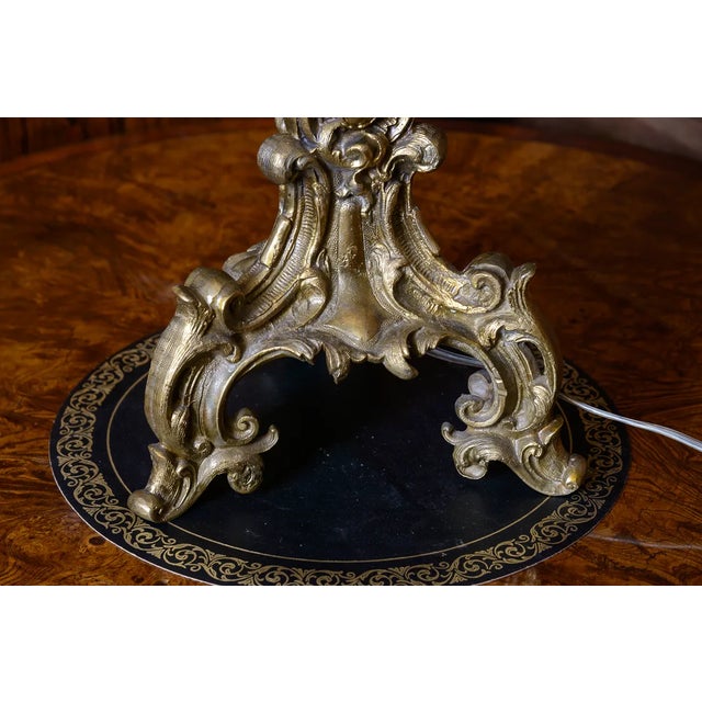 Metal Antique Boston and Sandwich Cranberry Glass Lamps-A Pair For Sale - Image 7 of 7