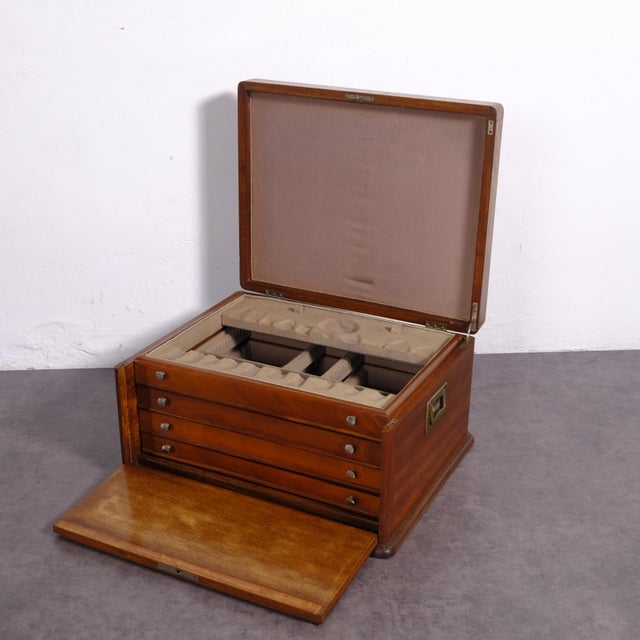 Antique Art Deco Wooden Cutlery Chest, 1920s For Sale - Image 11 of 18