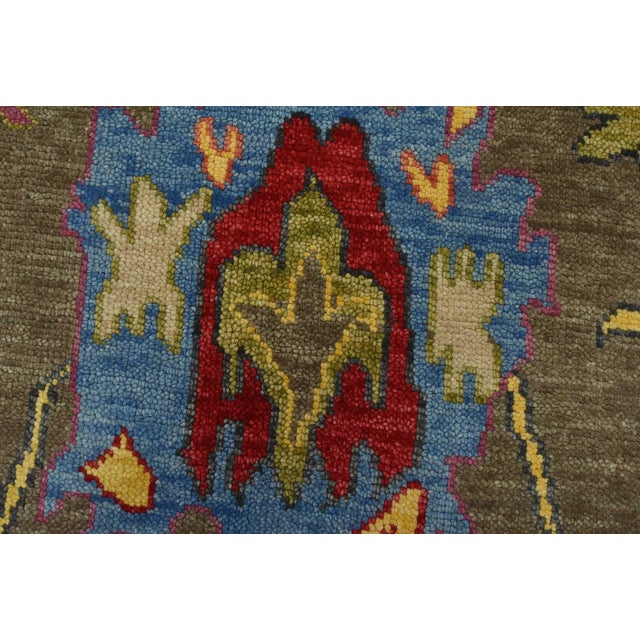 Oushak Rug 10’2” X 10′ Gray Wool Modern Hand-Knotted Oriental Carpet For Sale - Image 11 of 15