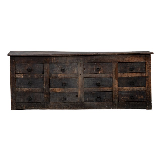19th Century Primitive Chest of Drawers in Oak For Sale