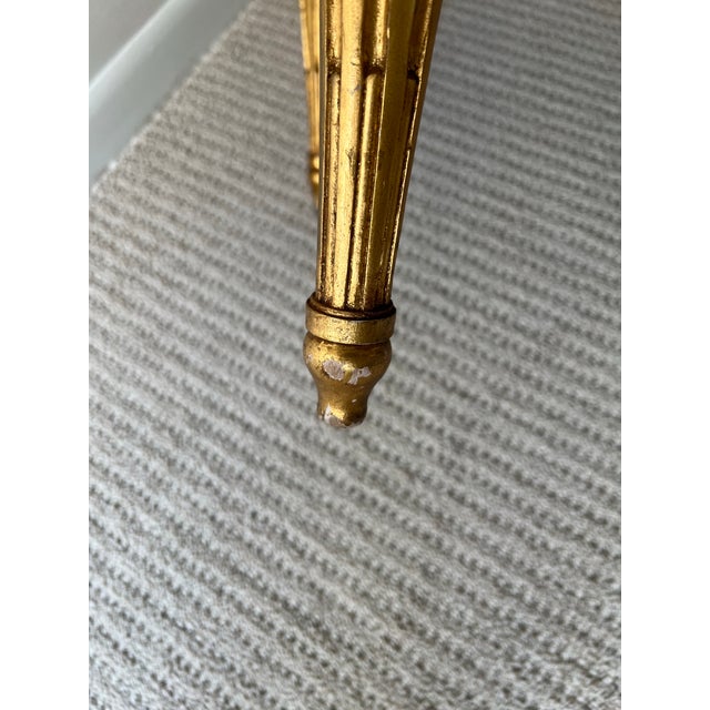 1960s Vintage Gold Leaf Fauteuil Chair With Brunschwig & Fils Upholstery For Sale - Image 5 of 6