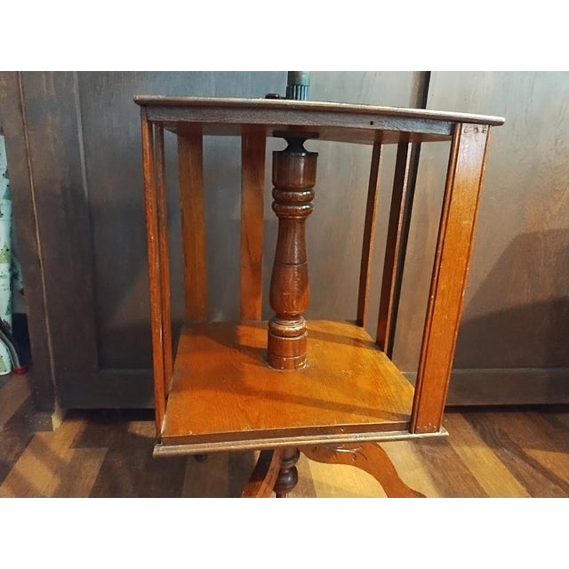 Wood Vintage Book Display Stand Music Table Shelf Wood For Sale - Image 7 of 9