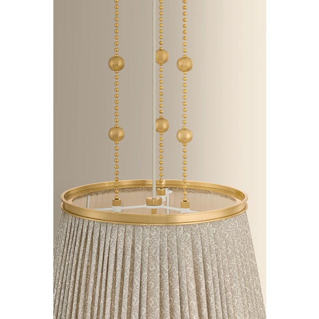Textile Hudson Valley Lighting Valeria 18 in. 1 Light Pendant in Aged Brass Finish For Sale - Image 7 of 8