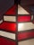 1990s Art Deco-Style White Milk & Red Glass & Bronze Chandelier, Pendant or Lantern For Sale - Image 17 of 18