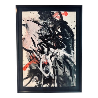 Large Signed Vahan Roumelian Abstract Expressionist Painting, Framed For Sale