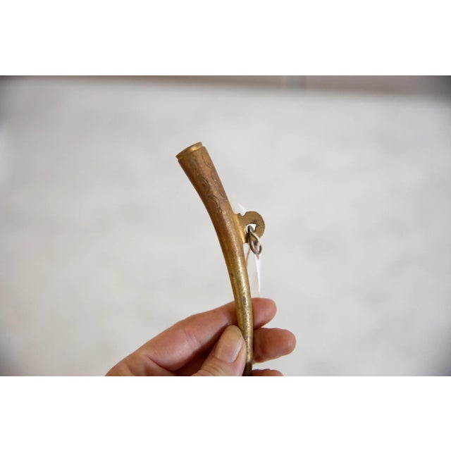 1950s Vintage African Decorative Bronze Horn For Sale - Image 5 of 8