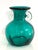 Blenko Late 20th Century Emerald Green Glass Art Deco Vase With Handles For Sale - Image 4 of 9