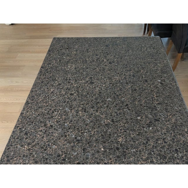 Maison Jansen Style Granite Dining Table With Cast Iron Seahorse Base For Sale - Image 9 of 10