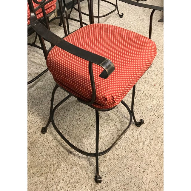 Vintage Wrought Iron Bar Stools Set of 4 Chairish
