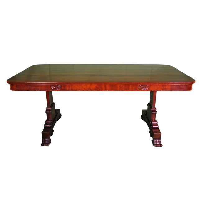 Traditional Empire Table with Lyre Legs, 1840 For Sale - Image 3 of 9