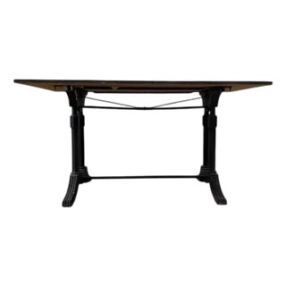 Art Deco Bistro Table with Cast Iron Legs For Sale