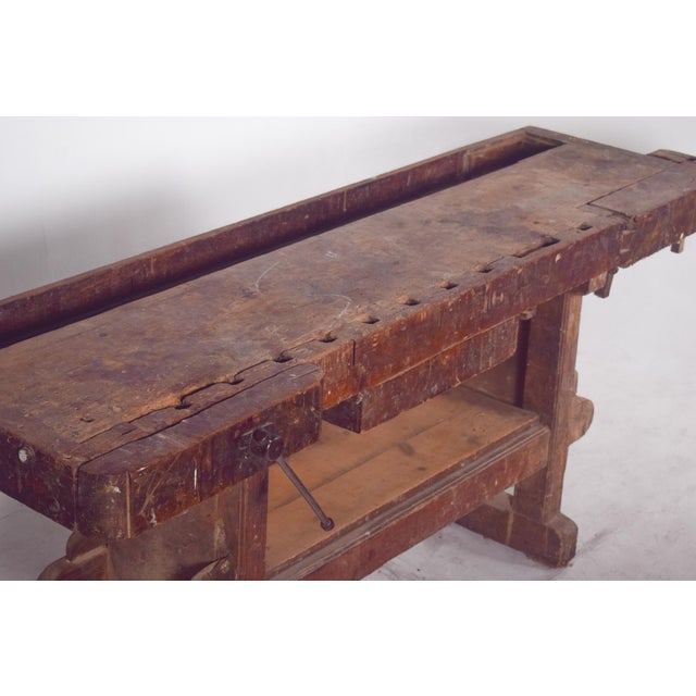 Portuguese Woodworkers Workbench, 1950s For Sale - Image 10 of 11